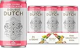Double Dutch Pink Grapefruit Soda | Low Calorie Diet Soft Drink | 100% Natural Ingredients | Gluten Free, Vegan Friendly Premium Mixer Perfect For Gin, Vodka & Cocktails | 24 x 150ml Cans