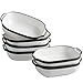 Lot de 6 plats à gratin rectangulaires en céramique avec poignées en céramique - Pour lasagne, tiramisu, soufflet, gobelet à pudding, pot à viande de bœuf, choowder