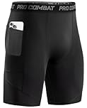 Niksa Compression Shorts Men Gym Running Sports Anti Chafing Underwear Base Layer Shorts Sports Undershorts Quick-Drying Fabric Men’s Workout Shorts, Black, L