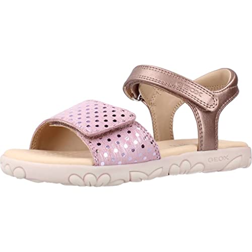 Geox J Sandal Haiti Girl, Sandalias para Niña, Rosa (Antique Rose) , 34 EU