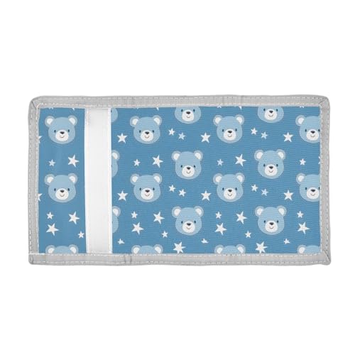 ALAZA Kids Wallets for Boys Girls Toddler Trifold Wallet Children Small Blue Bear Star with Zipper Coin Pocket2
