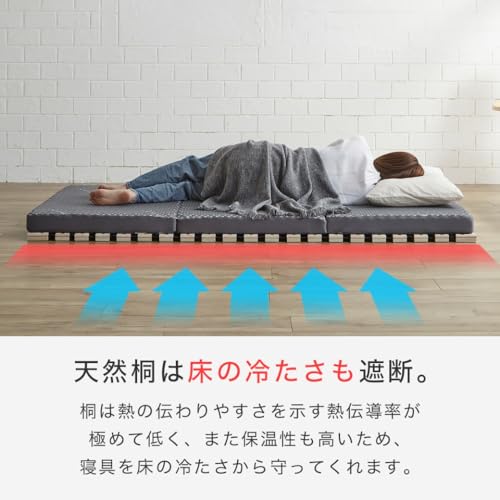 ネルコンシェルジュ ロール桐すのこマット セミダブル の商品画像 5