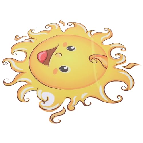 Didiseaon Calcomanía de Pared de Sol Adhesiva de Pvc 32x30 Cm, Pegatina Autoadhesiva para Decoración Infantil, Vinilo Removible para Dormitorio Ñiño y Guardería