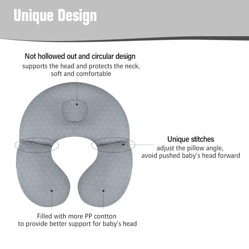 Image of KAKIBLIN Baby Travel Pillow, Upgraded Baby Neck Pillows for Car Seat, Infant Neck Support Pillow for Head and Neck,Newborn Head Support for Car Seat,Stroller, Pushchair