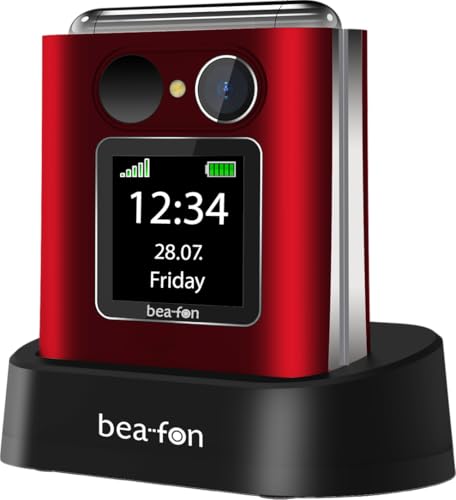 Téléphone portable à rabat Beafon Silverline Fold10 bouton SOS et grand écran couleur XL senior