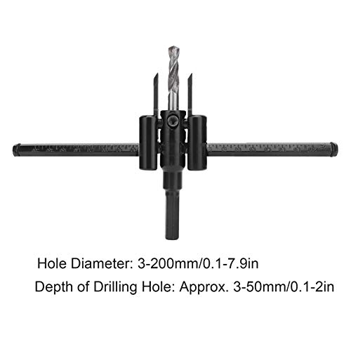 Kit cortador de agujeros ajustable de acero para madera y plástico miniatura 7