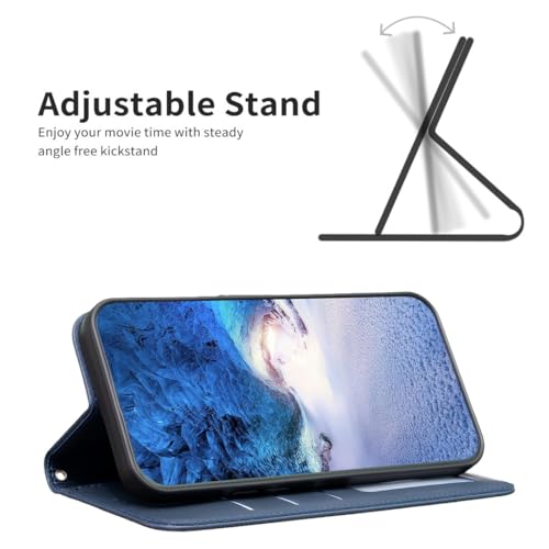 TIANDAFEIJIUB Etui portfelowe na telefon Samsung Galaxy A14 z czterolistną koniczyną, magnetyczne etui z klapką ze skóry PU, z przegródką na karty kredytowe, podpórka, odporne na wstrząsy etui na