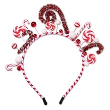 ARATLENCH Candy Headband Christmas Halloween Holiday Candy Cane Lollipop Headpiece Candy Theme Birthday Party Headband Accessories Gifts