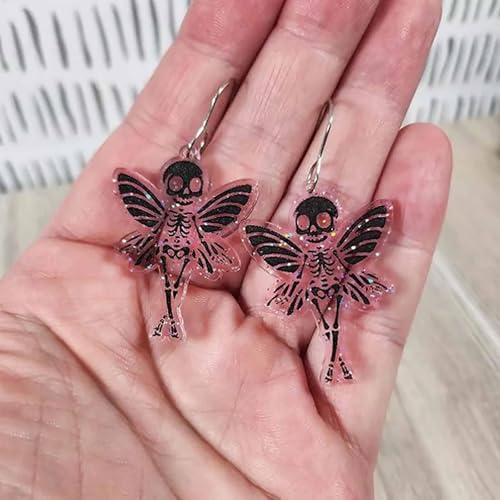 Witch on Broom Earrings, Halloween Earrings for Women Witch, 2d Acrylic Festival Dangle Jewelry Fun Gifts2