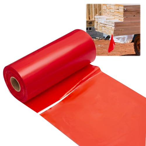 ForraFun 12 x 12 Red Lumber Flags Red Safety Poly Tailgate Flag 500 Per Roll for Truck Loads Oversized Loads Trailer Trucks Pilot Cars