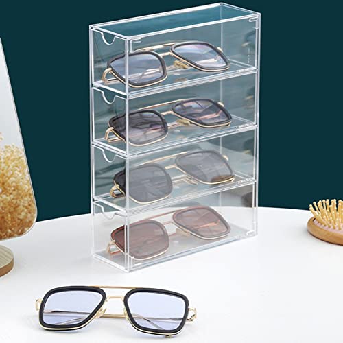 Boîte de rangement de lunettes transparente et empilable gain de place - 4
