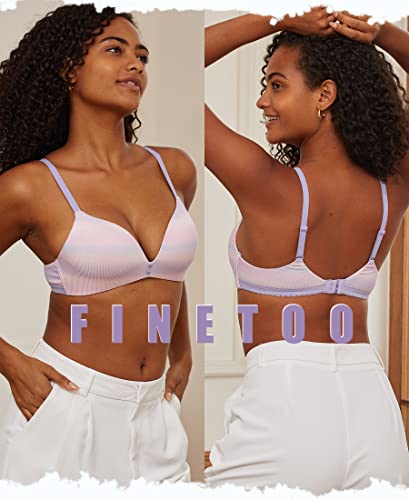 Finetoo Wireless Bras For Women Comfort Full Coverage T-Shirt Bra Lightly Lined Push Up Bra Sexy V-Neck Bralettes For Ladies #TOP5