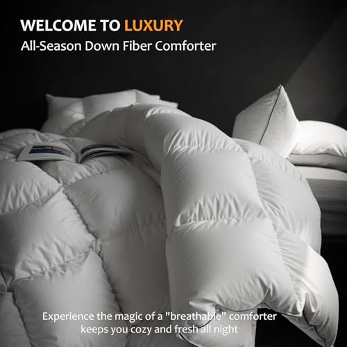Hyvif DUVETS-K Luxury Feathers Down Comforter King Size - 750 Fill Power All Season Duvet Insert, Ultra-Soft Hotel Collection Comforter, Fluffy And Cozy thumb #1