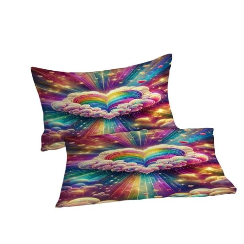 Housse de couette King gothique Cœurs Nuages 220x240cm