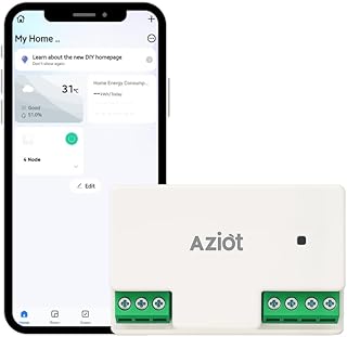 AZIOT 4 Node Smart Switch - Wifi/Bluetooth Communication - Made in India - Timer Function - Voice command (4 Node)