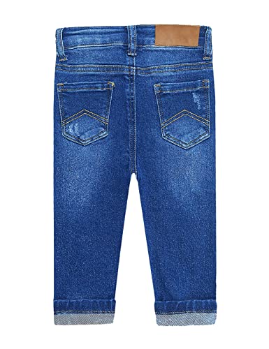 KIDSCOOL SPACE Baby Girl Boy Jeans,Little Kid Elastic Band Inside Ripped Denim Jeans Pants2