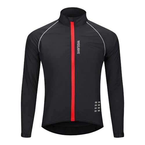 WOSAWE Herren-Fahrradjacke, Winddichte Radjacke Ultraleichte...