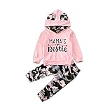 DODOYA Baby Girl Cute Hoodie Set, Mamas Bestie Pullover Sweatshirt, Camouflage-Hose mit elastischer Taille, Herbst Winter Outfits (Rosa, 12-18Monate)