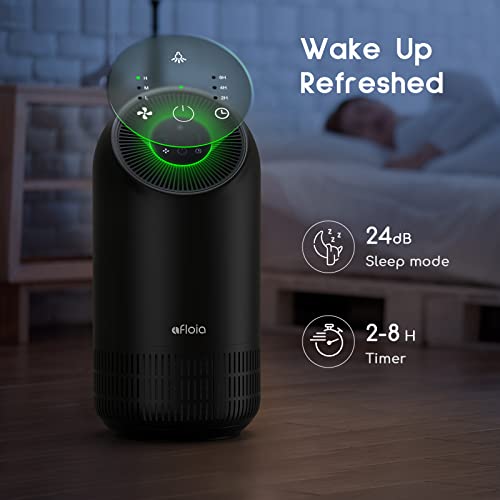 Image of Afloia Air Purifier for Pets, Air Purifiers for Home Large Room Up to 880 Ft, Efficient Filter Air Cleaner for Home Remove 99.99% Pets Hair Odor Dust Smoke Mold Pollen, Fillo Black