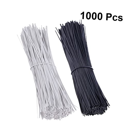 1000 piezas de ataduras para cables recubiertas de plástico, reutilizables para organización de cables en hogar y oficina, fuertes, flexibles y duraderas para manejo de cordones miniatura 3