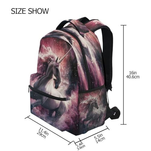 Unicorn Sky Galaxy Space Backpack for School Boys Girls Adults Kids Bookbag Laptop Bag 18L4