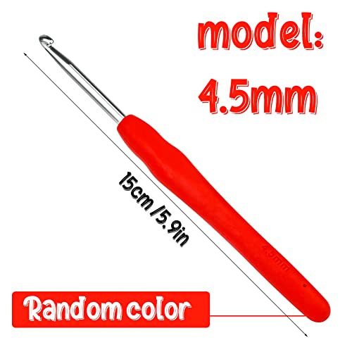 Image of Crochet Hook, 4.5 mm Ergonomic Crochet Hook, Crochet Needles for Arthritic Hands, Knitting Needles with Soft Handle Beginners and Experienced Hobbyists (4.5 mm)