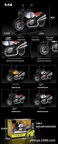 Image of Police Motorcycle Toy - Pull Back Motorcycle Toys, Tiny Gift with Music Lighting, Latte Motorcycles Toy for Kids Boys Age 3-8 Year Old [Multicolor] (1:14 Bike -1 Multicolor)