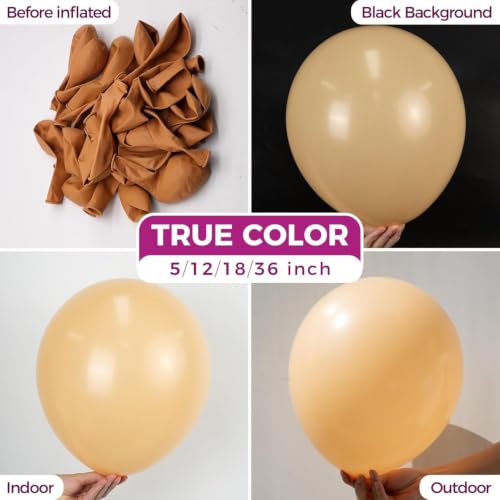 Image of Bezente Nude Balloons Latex Party Balloons - 150 Pack 5 inch Round Helium Sand Nude Balloons for Birthday Wedding Bridal Shower Party Decorations