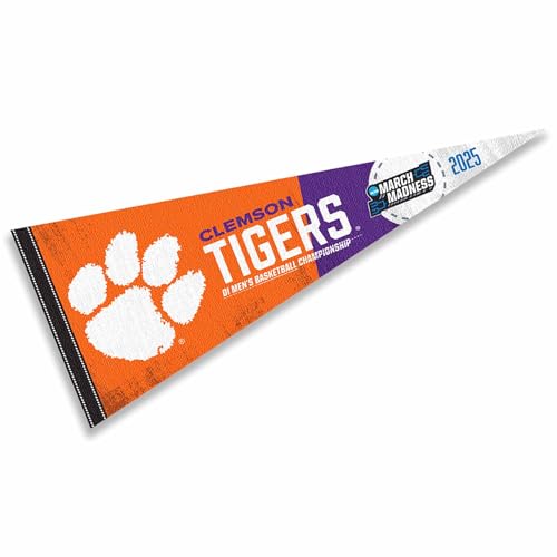 College Flags & Banners Co. Clemson Tigers 2025 March Basketball Madness Pennant Flag