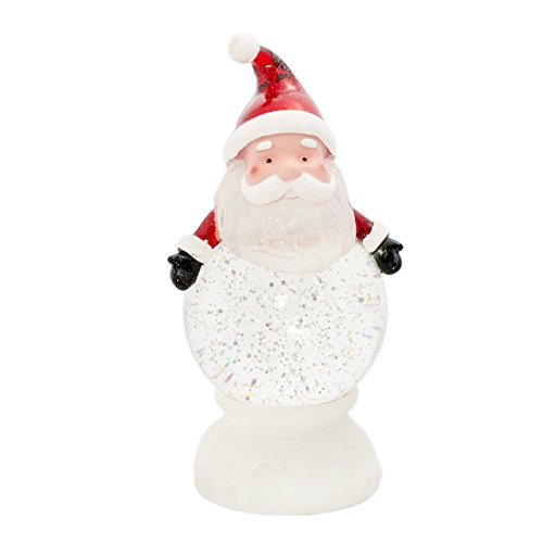 Transpac Imports Santa Claus Merry Christmas Character LED Light-up 9 x 5 inch Acrylic Snow Globe