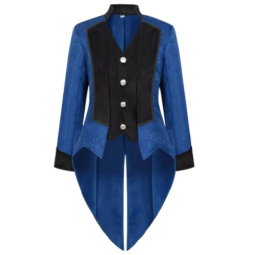 Veste gothique homme jacquard bleu pour remplacer les déguisements de faible qualité