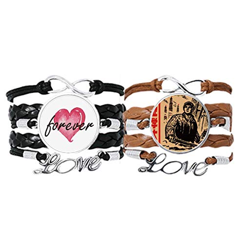 Bracelets en cuir marteau lampe bijoux homme femme tressés vintage