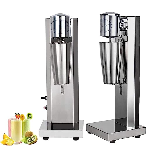 Licuadora de batidos, máquina de batidos de leche eléctrica comercial, batidora de bebidas ajustable de velocidad de acero inoxidable, licuadora de batidos, con taza de 800 ML