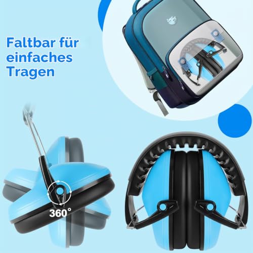 Floriogra Gehörschutz Kinder, SNR 28dB Verstellbar Lärmschutz Kopfhörer – Ansicht 7
