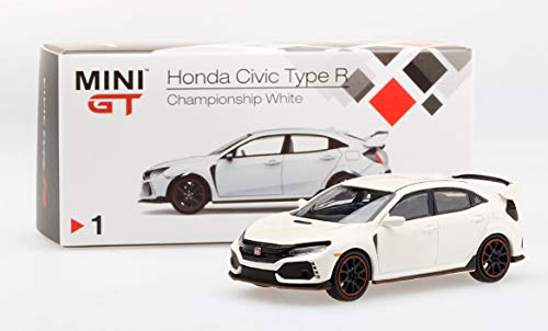 Mini GT MGT00001-L 1/64 Honda Civic Type R Unidad de Mano Izquierda, Color Blanco
