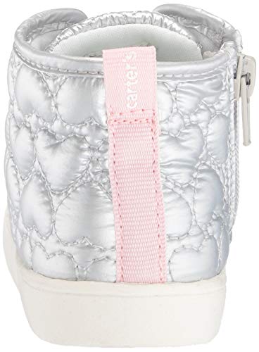 Carter's Girl's Marlie High-Top Sneaker, Silver, 8 Toddler3