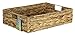 Paniers rectangulaires peu profonds en jacinthe d'eau - Couleur naturelle claire et avec bords gris - Plateaux ouverts pour le rangement de papiers, jouets, livres et magazines (47 cm, naturel)