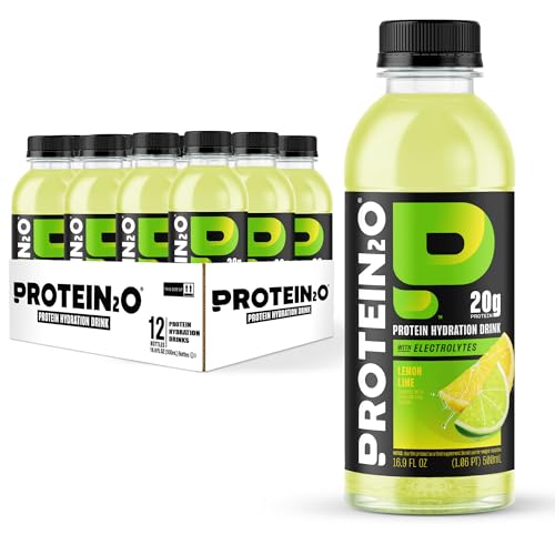 Image of Protein2o 20g Whey Protein Isolate Hydration Drink, 350mg of Electrolytes, Vitamins B5 & B6, Sugar Free, Lemon Lime, 16.9 oz Bottle (12 Count)