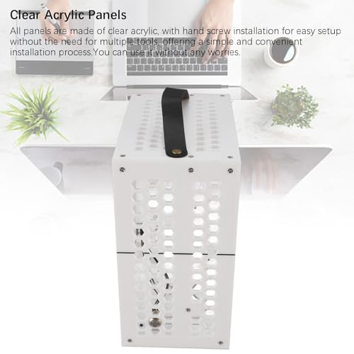 Miniatura Gabinete para PC ITX, 23x20.5x12cm, Gabinete de Escritorio para Computadora, Diseño abierto con flujo de aire 360 grados, Chasis DIY para ITX en escritorio (Blanco) miniatura 4