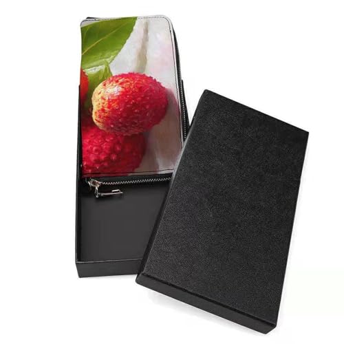 Lychee PU Leather Clutch Long Bifold Wallet, Coin Purse Credit Pass Case, Durable Card-Holder Money Storage for Women Men3