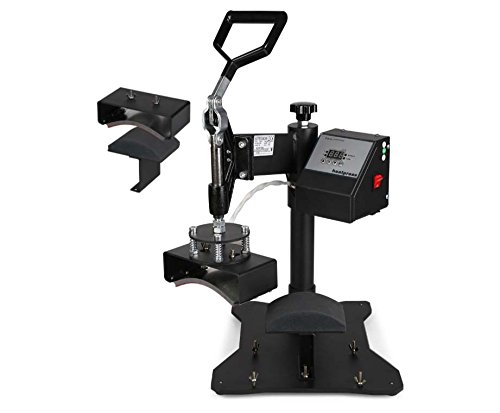 Transferpresse 5in1 38 x 38 cm Multifunktions Sublimation Hitzepresse Maschine Desktop Eisen Baseball Hat Press 1200 W Digital Swing Away Transfer T Shirt HAT Tasse - 5 IN 1 - 5