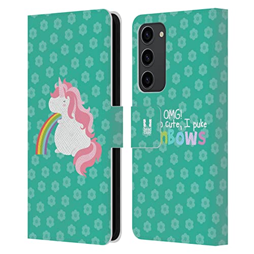 Étui portefeuille en cuir Samsung S23 Plus Head Case Designs Turquoise Arc-en-Ciel