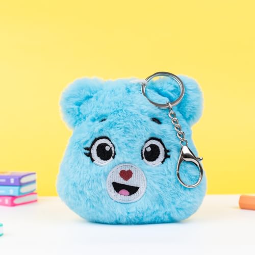 Image of Mirada Smiley Face Keychain Plush Soft Toy - Turquoise Mini Stuffed Gift for Kids & Girls - 12cm