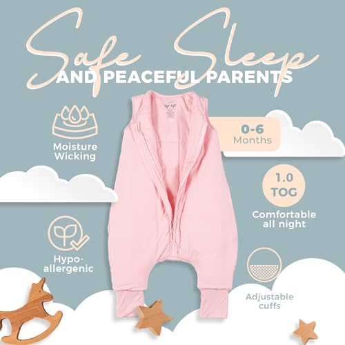 Image of Sleeveless Soft Baby & Toddler Sleeping Sack, Breathable with Adjustable Feet Cuffs & Anti-Slip Grip