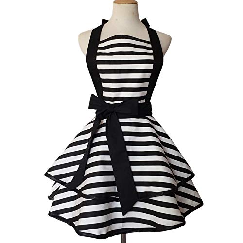 DNLKWGO Comfort Cotton Apron Smock Kitchen Cooking Painting Apron Bib Cute Women Apron Dress