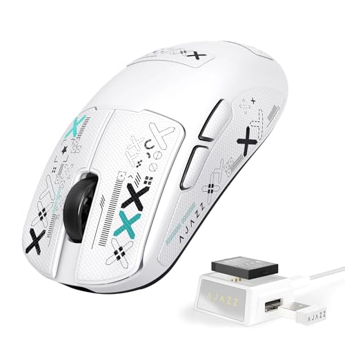 Ratón Gaming Inalámbrico A.JAZZ AJ159V2MC Blanco con Sensor 24K DPI