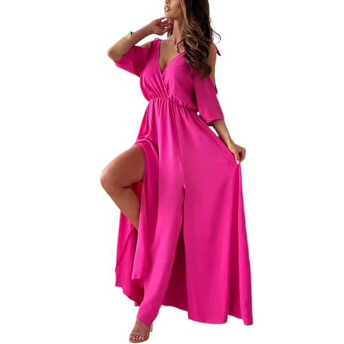 Elegante Vestido Sexy Cuello En V Con Apertura Lateral Para Mujer Maxi Vestido Con Cuello En V Profundo Y Aberturas Laterales Sexy Para Vestidos Largos