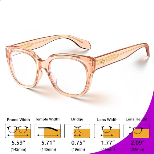 Image of VISOONE Retro Round Blue Light Blocking Glasses with Anti Computer Glare for Gaming Women and Men BLAZE