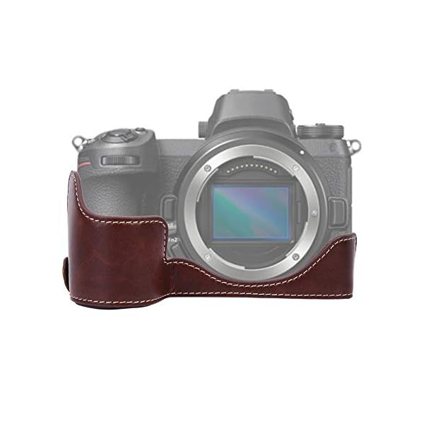 VBESTLIFE Kameratasche in der Hälfte des Gehäuses, Kamerahälfte aus PU-Leder Bodenschutzhülle für Nikon Z6 Z7… – Bild 5