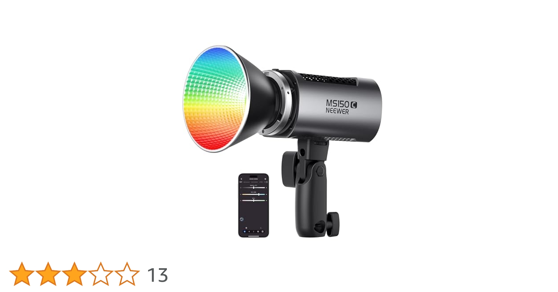 Amazon | NEEWER MS150C RGBWW LEDビデオライト 2.4G/APP制御
